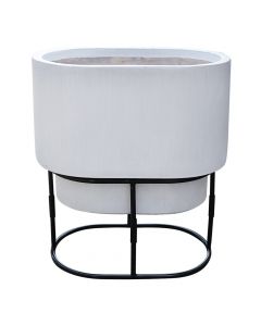 Flower pot, fibreclay, white, 32x20x35 cm