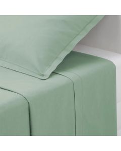 Straight double bed linen, cotton, green, 240x290 cm