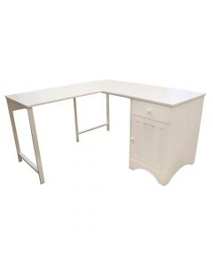 Computer desk, Irelan, metal structure, melamine top, white, 140x140xH76 cm