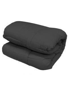 Quilt, double, cover: 100 gsm microfiber, filling: microfiber, dark grey, 350 g, 220x240 cm