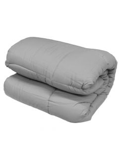 Quilt, double, cover: 100 gsm microfiber, filling: microfiber, grey, 350 g, 220x240 cm