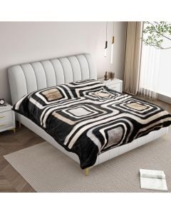 Blanket, Raschel, double, polyester, black/brown, 220x240 cm