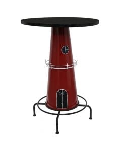 Table, metal, black/red, 70x70xH98.5 cm