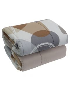 Quilt, single, cotton, brown/grey, 160x240 cm, 350 gr/m²