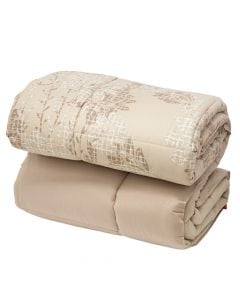 Quilt, single, cotton, beige/white, 160x240 cm, 350 gr/m²