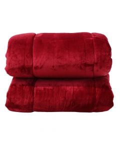 Fleece quilt, single, polyester, burgundy, 160x220 cm, 250 gr/m²