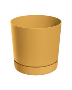 Flower pot, Tubo, plastic, mustard, 19.9x19.9x19.6 cm