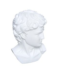 Decorative statue, ceasar, polyresine, white, 16x15xH25cm