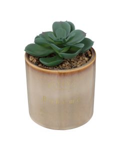 Lule artificiale ,Botanic, në vazo, qeramikë/polietilen, kafe/jeshile, 9.8xH14 cm