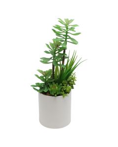 Artificial flower, in vase, plastic, green, 12x35 cm