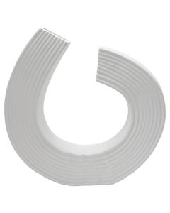 Vazo dekorative, qeramik, e bardhë, 26x9x26.5 cm