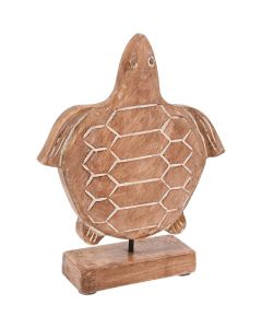 Objekt dekorativ, Turtle, dru mango, natyrale, 24 cm