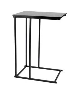 Tavolinë anësore, strukturë metalike, syprinë mdf, e zezë, 40x26xH58 cm