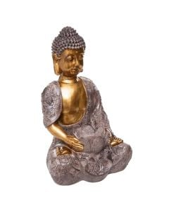 Statujë dekorative, Buddha, me mbajtëse qiriri, polirezin, kafe, 23x19xH37 cm