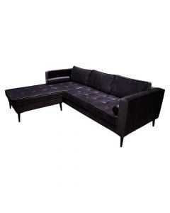 Corner sofa, Capriss, left, textile upholstery, dark grey, (235x197)x100xH70 cm