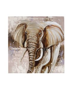 Pikturë,  ELEPHANT ,  punim me metal,  100x100 cm