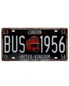 Dekorues muri, London Bus, metal, bardh/e zi, 30x15 cm