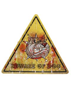 Tabele, Beware of Dog, e printuar, e verdhë, 35 x 30 cm