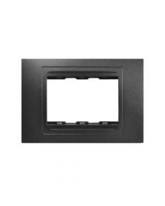 Three gang frame plus frontplate BLACK colour