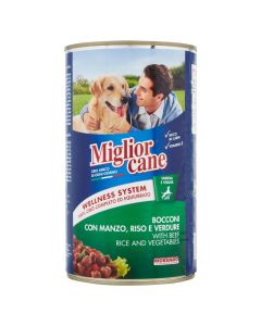 Dogs food, Miglior Cane, bocconi with beef rice and vegetables, 1250 gr