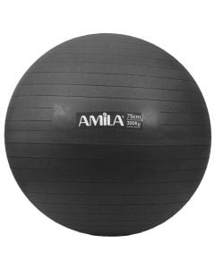 Fitness ball, AMILA, d75 cm, black color, PVC, 1700 gr/m2