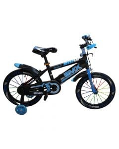 Biçikletë për fëmijë, BMX, 16", ngjyra e zezë me blu