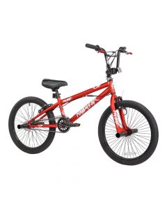 Biciklete per djem, 16", BMX MaddGear, transmision me 1 shpejtesi, frena ne disk, ngjyra e kuqe me te zeze