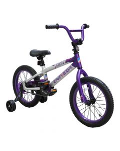 Bicycle for girls, 16", Arrow Dart, 1-speed transmission, disc brakes, white with purple color