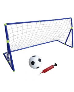 Set me aksesorë futbolli, portë 154x65x90 cm, rrjetë, pompë dhe top Ø 18 cm