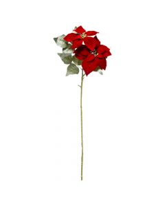 Lule dekorative me motive Christmas, Poinsettia, jeshile me te kuqe, 75 cm