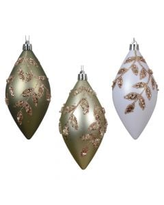 Hanging decorative object, plastic, color silver, white, rose gold, D6 cm x H12 cm