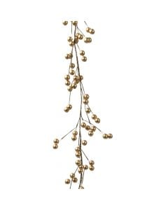 Decorative branches with Christmas motifs, Berry, plastic + metal, gold color, L2 x W13 x H130 cm