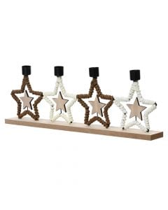 Objekt dekorues me motive Christmas (pk 5), konsole me yje, metal+dru, L5 x W43 x H14.5 cm