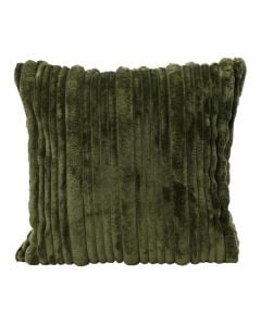 Decorative pillow, green polyester, 45 x 45 x H10 cm