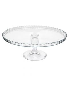 Cake stand, glass, transparent, Dia. 32  x  H. 12 cm