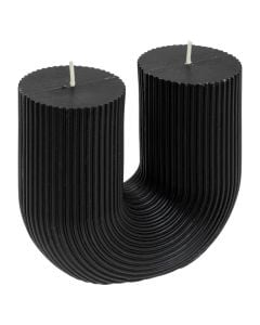 Decorative candle, paraffin, U-shaped, black color, L11xD5.1xH12 cm