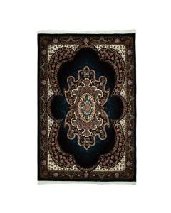 Persian carpet, acrylic/cotton/polyester, black, 150x225 cm