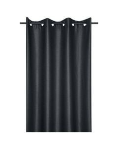 Orlando full curtain with rings, 100% polyester, black, 140x260 cm