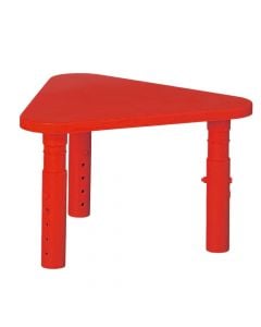 Tavoline per femije, trekendesh, e kuqe, 66x66x39-59.5 cm, polipropilen, 1 cope