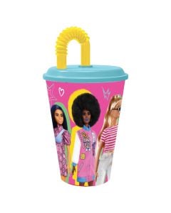 Gote me pip per femije, Barbie, plastike, 430 ml, mikse, 1 cope