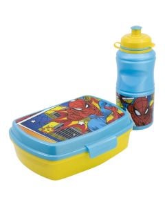 Set ushqimi per femije, Spiderman, tas ushqimi dhe shishe, 380 ml, mikse, 1 pako