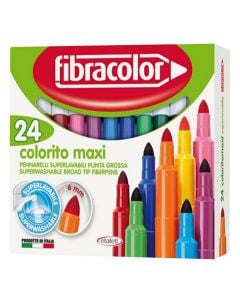 Bojera uji, Fibracolor, Maxi, 24 ngjyra, 1 pako