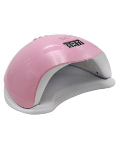 Nail oven, for drying gel, 48 watt, Led/UV Lamp, 20x20 cm, pink, 1 piece