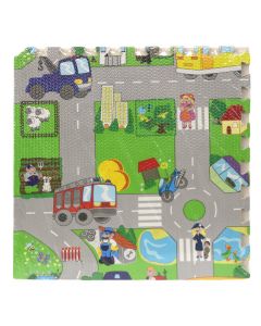 Tapet puzzle për fëmijë, dizenjo qyteti, 60x60 cm, 1 pako