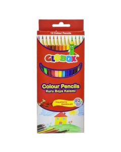 Colored wooden pencils, Globox, 12 colors, 1 pack