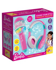 Mikrofon dhe kufje me bluetooth për fëmijë, Barbie, rozë, 1 copë