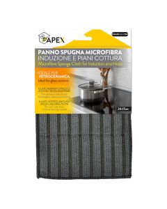 Induction cleaning cloth, Apex, microfiber sponge, 24x17 cm, black, 1 piece