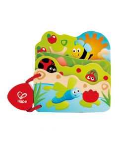 Lodër për bebe, Hape, Bug book, druri, 16x2x12.5 cm, mikse, +10 muajsh, 1 copë