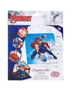 Crystal art card, Craft buddy, Captain America, 18x18 cm, +8 vjec, 1 copë