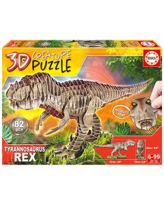 Puzzle për fëmijë, Educa, T-Rex 3D creature puzzle, +6 vjec, 1 copë